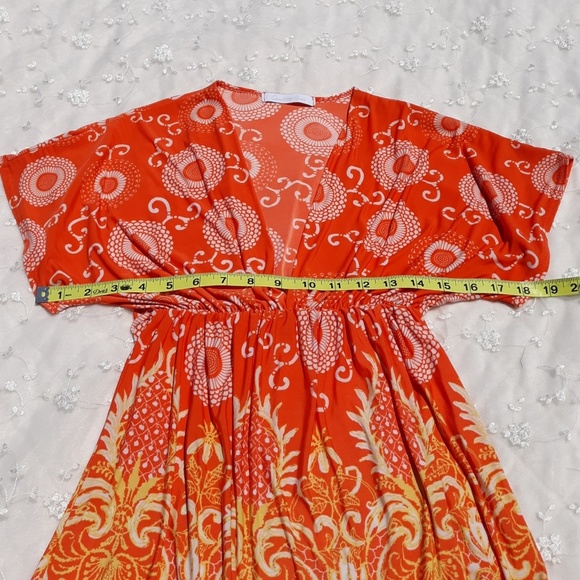 🗣💟HP💟Orange & Yellow Tribal/Boho Flutte Top - Picture 6 of 8